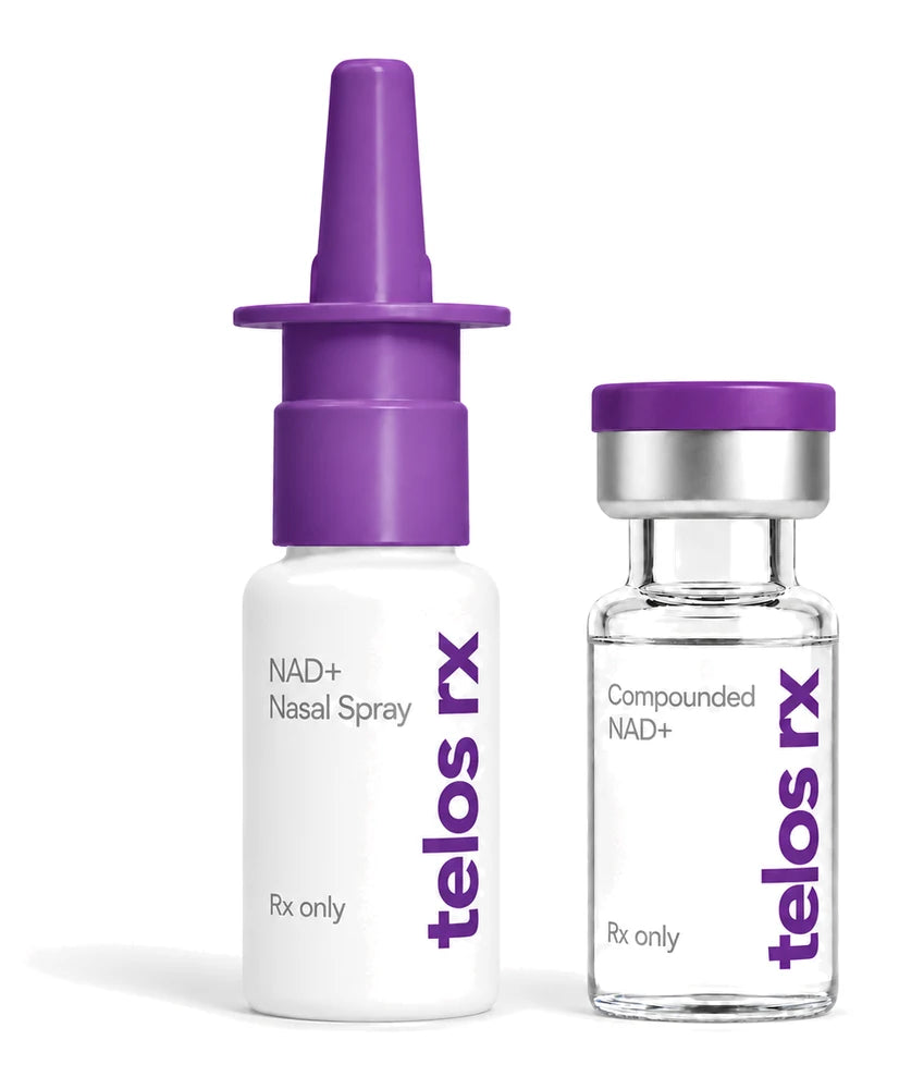 telos rx prescription NAD+ nasal spray and subcutaneous injection vial