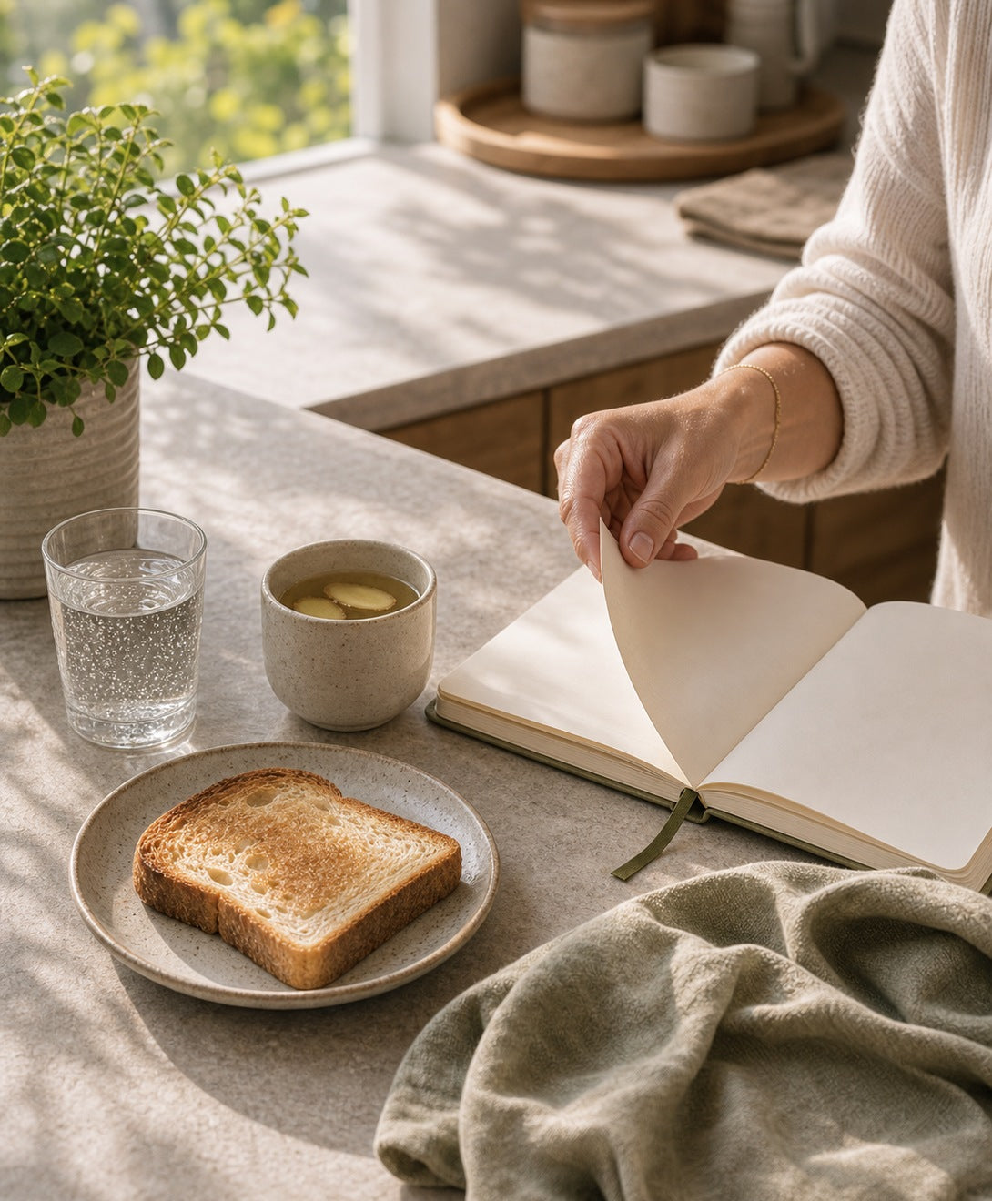Calm everyday moment illustrating reduced-dose tirzepatide side effect considerations