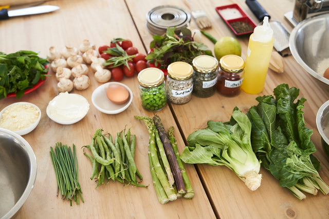 Fresh green vegetables on a table