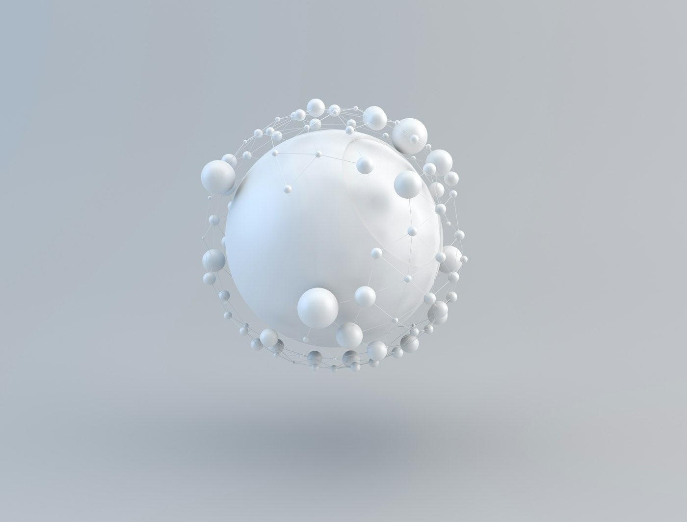 Abstract 3D molecular structure illustration representing semaglutide GLP-1 peptide science