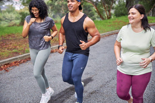 Three people out for a run together