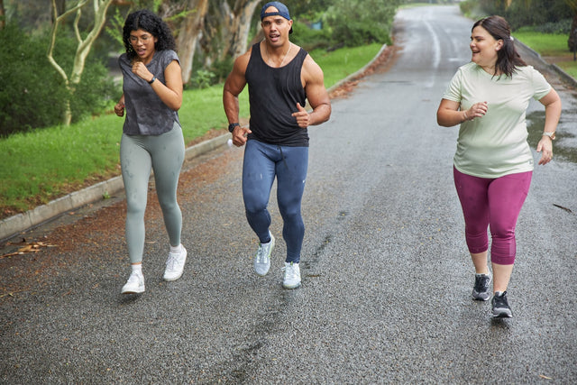 Three people out for a run together