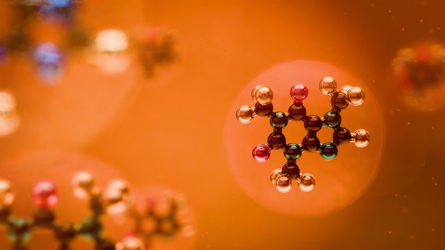 Molecular structure illustration representing peptide compounds