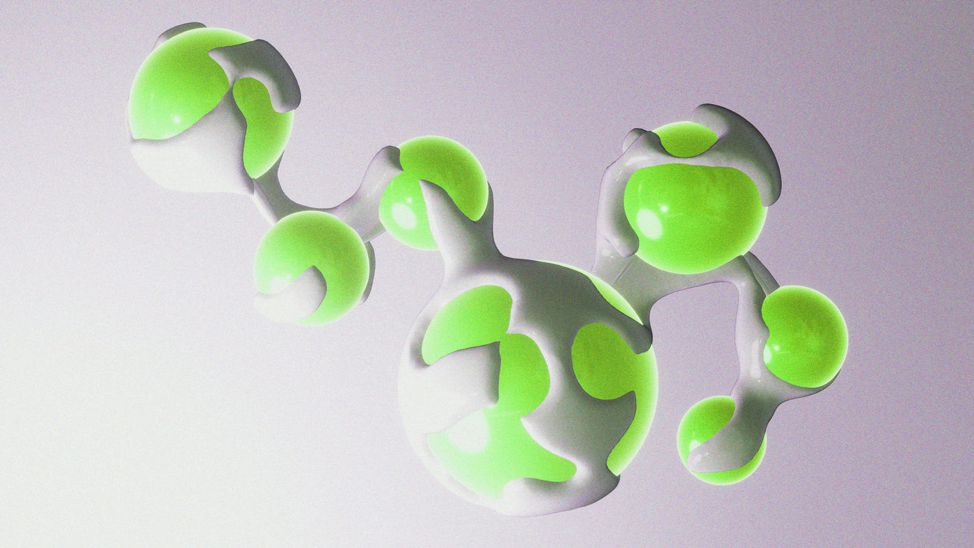 Abstract 3D molecular structure representing hormone biochemistry