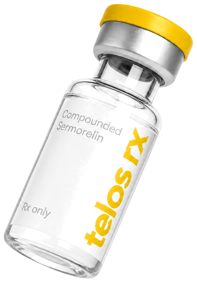 telos rx sermorelin vial, a growth hormone axis therapy compared with TRT