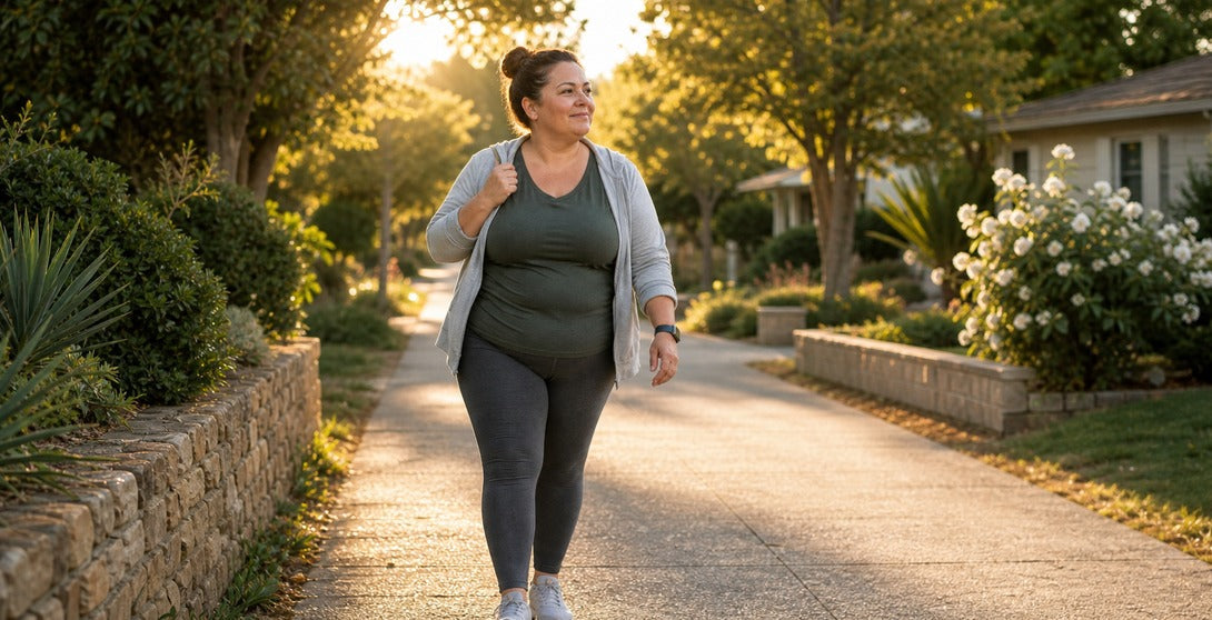 Active person outdoors, healthy weight management lifestyle