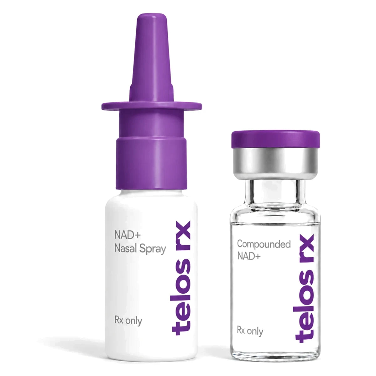telos rx NAD+ nasal spray and NAD+ vial for subcutaneous injection